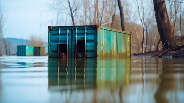 Ukrainians leave their flooded homes after a dam is demolished on the demarcation line between Russian and Ukrainian forces.